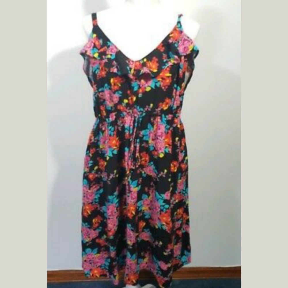 Torrid Black Floral Challis Dress